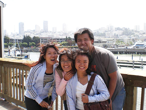 Caris, Shing, Theresa, and I at Fisherman’s Wharf