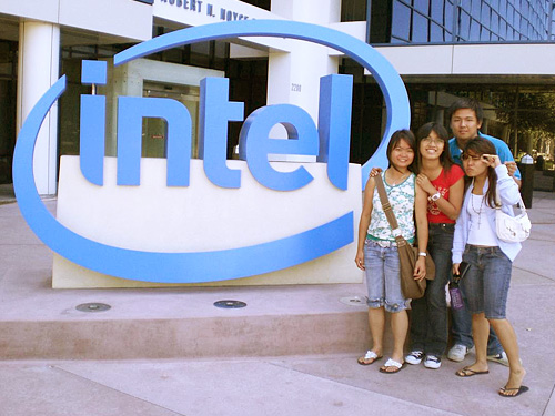 Intel logo at the entrance of Intel Museum, Silicon Valley